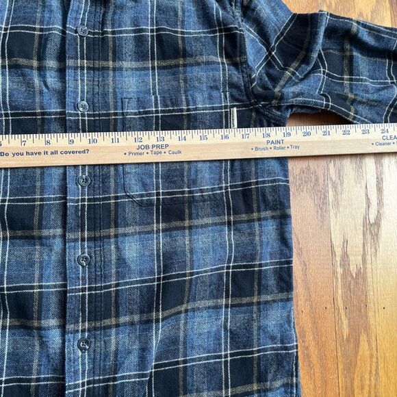 Woolrich 100% Cotton Flannel Shirt Men's Small Blue Black Plaid Workwear Outdoor - Picture 4 of 7